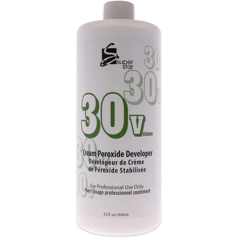 Super Star Stabilized Cream Peroxide Developer 30 Volume 32 Fluid Ounce bottle front view