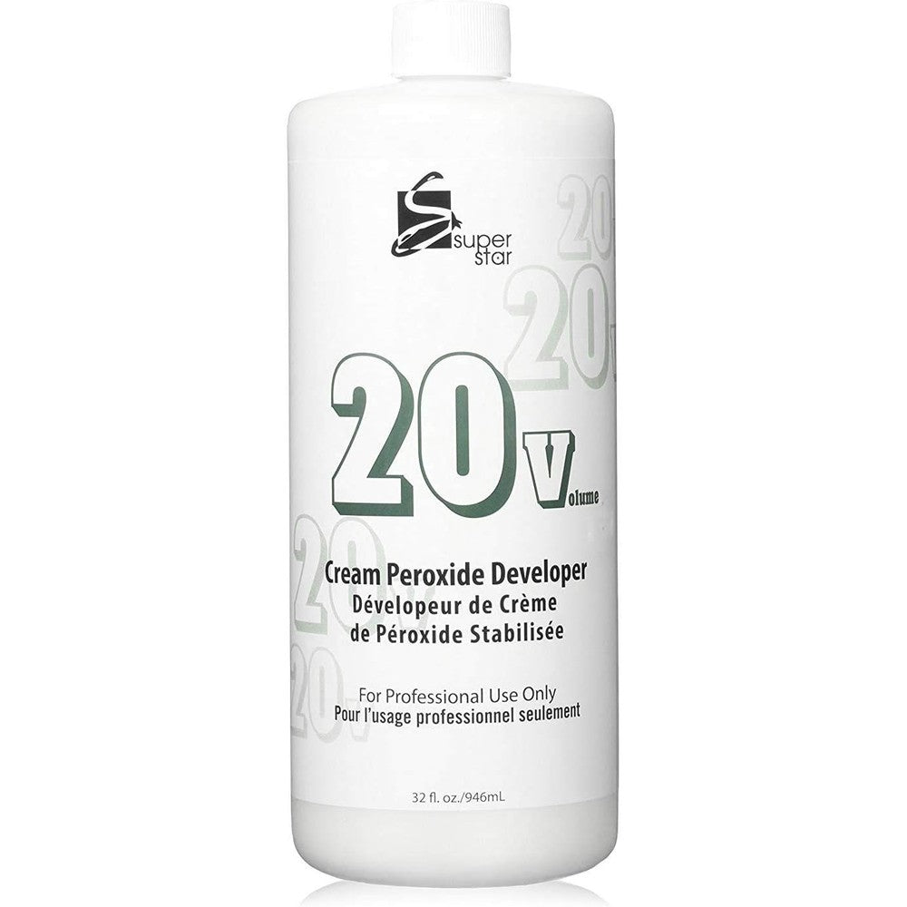 Super Star 20 Volume Creme Developer 32 Fluid Ounces front bottle view