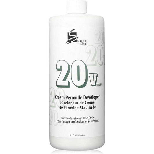 Super Star 20 Volume Creme Developer 32 Fluid Ounces front bottle view