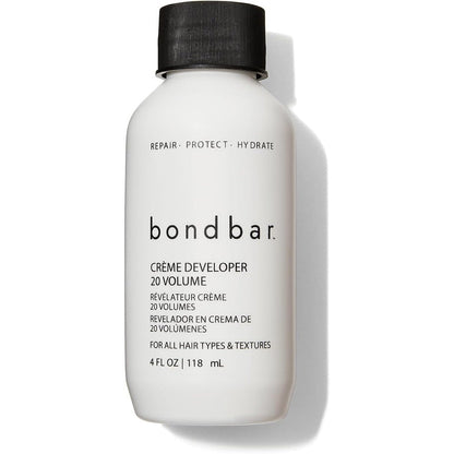 Bondbar 20 Volume Creme Developer bottle front view for professional hair dyeing