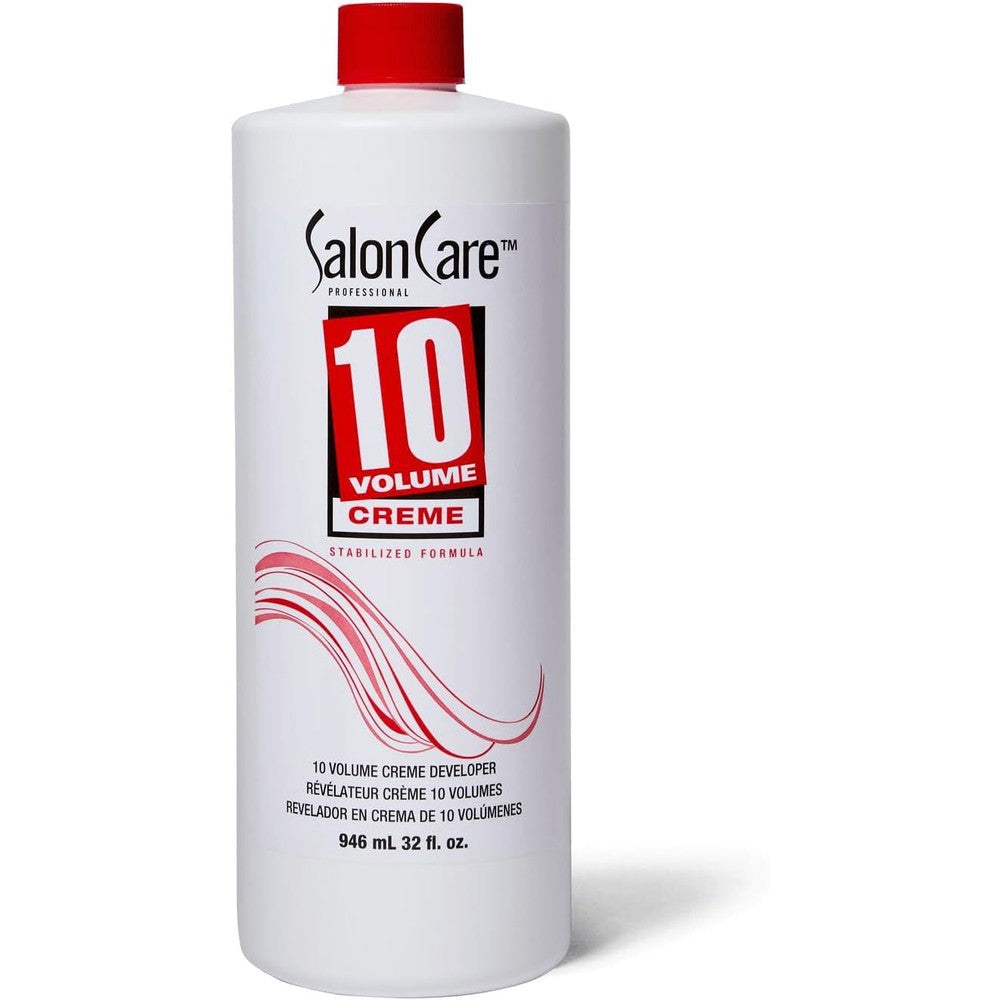 Salon Care 10 Volume Creme Developer 32 Fluid Ounce front bottle view