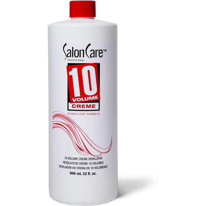 Salon Care 10 Volume Creme Developer 32 Fluid Ounce front bottle view