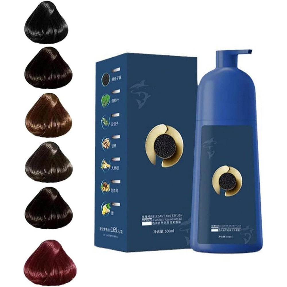 TiaoBug caviar protein hair dye shampoo front view package showing natural plant based formula