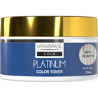 Kerabrasil Platinum Blonde Enhancing hair treatment mask front view jar for color correction.