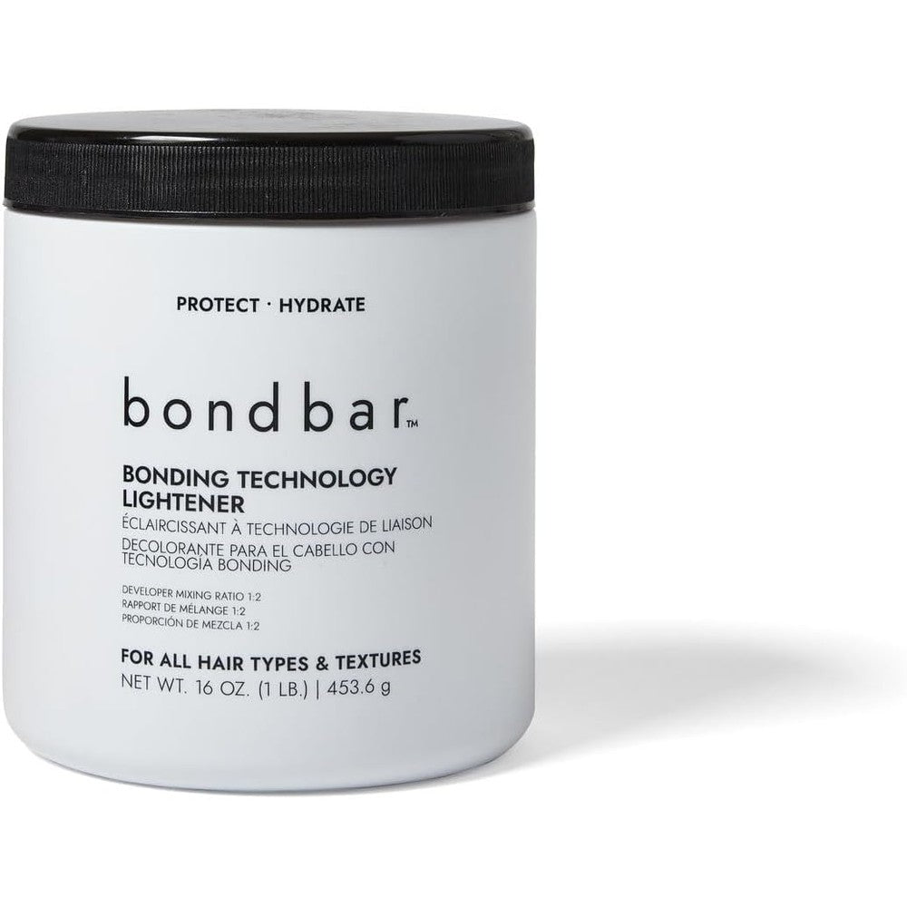 Bondbar Bonding Technology Lightener front view of the 16 ounce tub showing the product packaging.