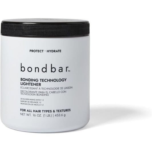 Bondbar Bonding Technology Lightener front view of the 16 ounce tub showing the product packaging.