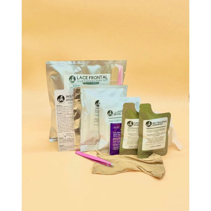Coolass Hair Lace Frontal Customization Kit front packaging highlighting bleach knots components for human hair wigs.