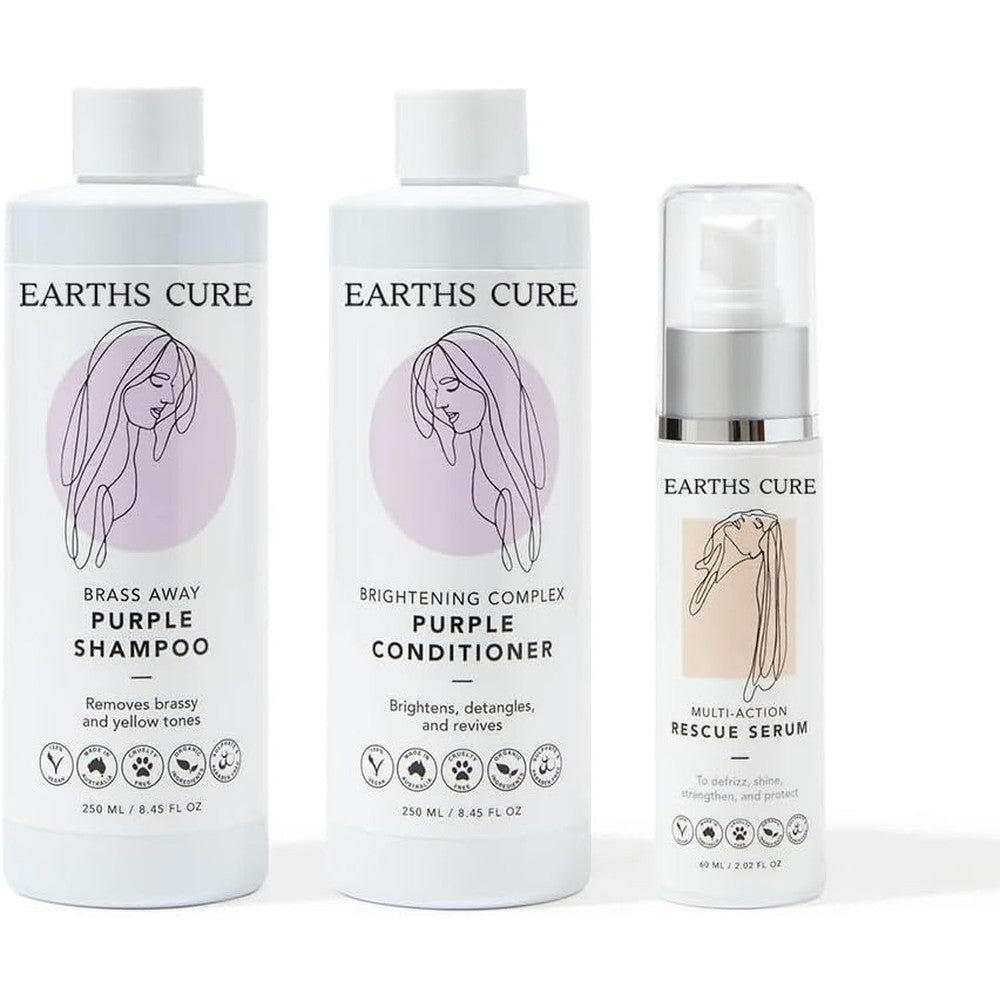 EarthsCure Complete System for Gray Hair three piece product collection front view