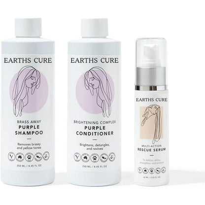 EarthsCure Complete System for Gray Hair three piece product collection front view