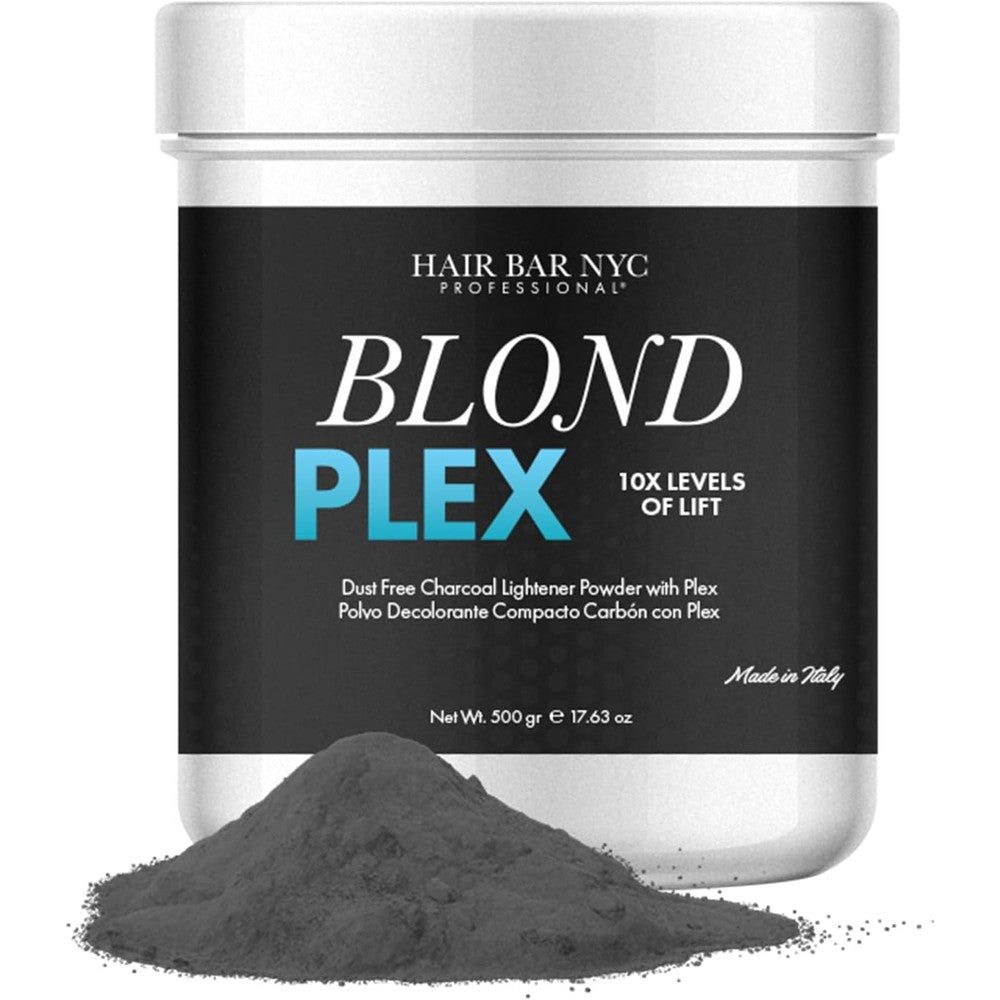 Hair Bar NYC Blond Plex Charcoal Lightener Powder front view container