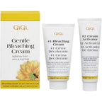 GiGi Gentle Bleaching Cream front view of packaging kit for facial and body hair lightening