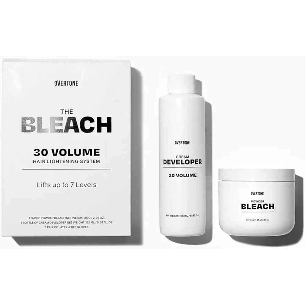 Overtone The Bleach thirty volume hair lightening system box front view showing packaging details