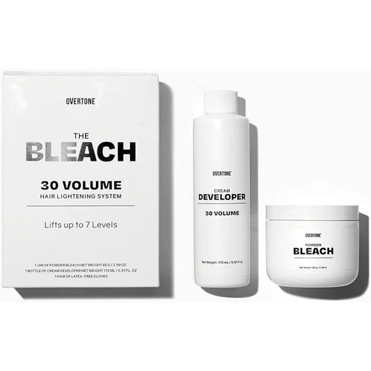 Overtone The Bleach thirty volume hair lightening system box front view showing packaging details