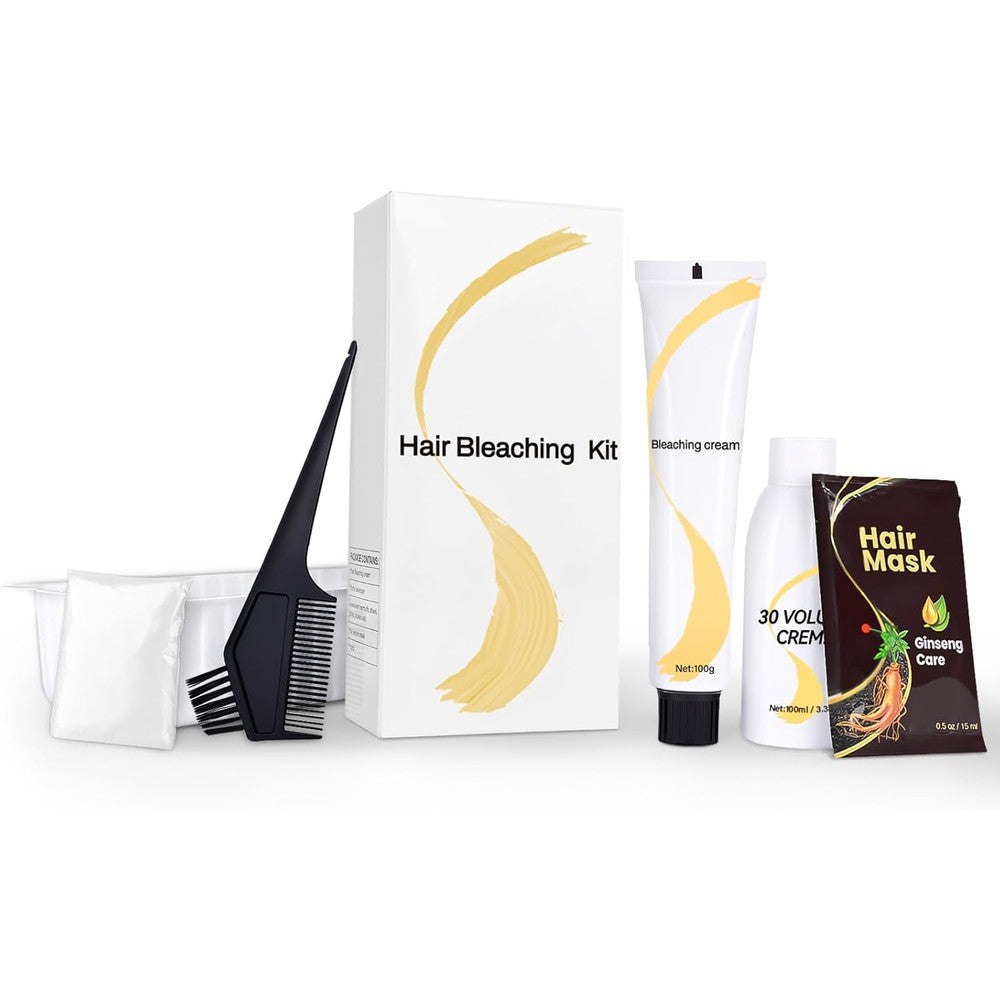 JUANCHI Gentle Cream Hair Bleach Kit front view package containing ammonia free lightener cream and developer