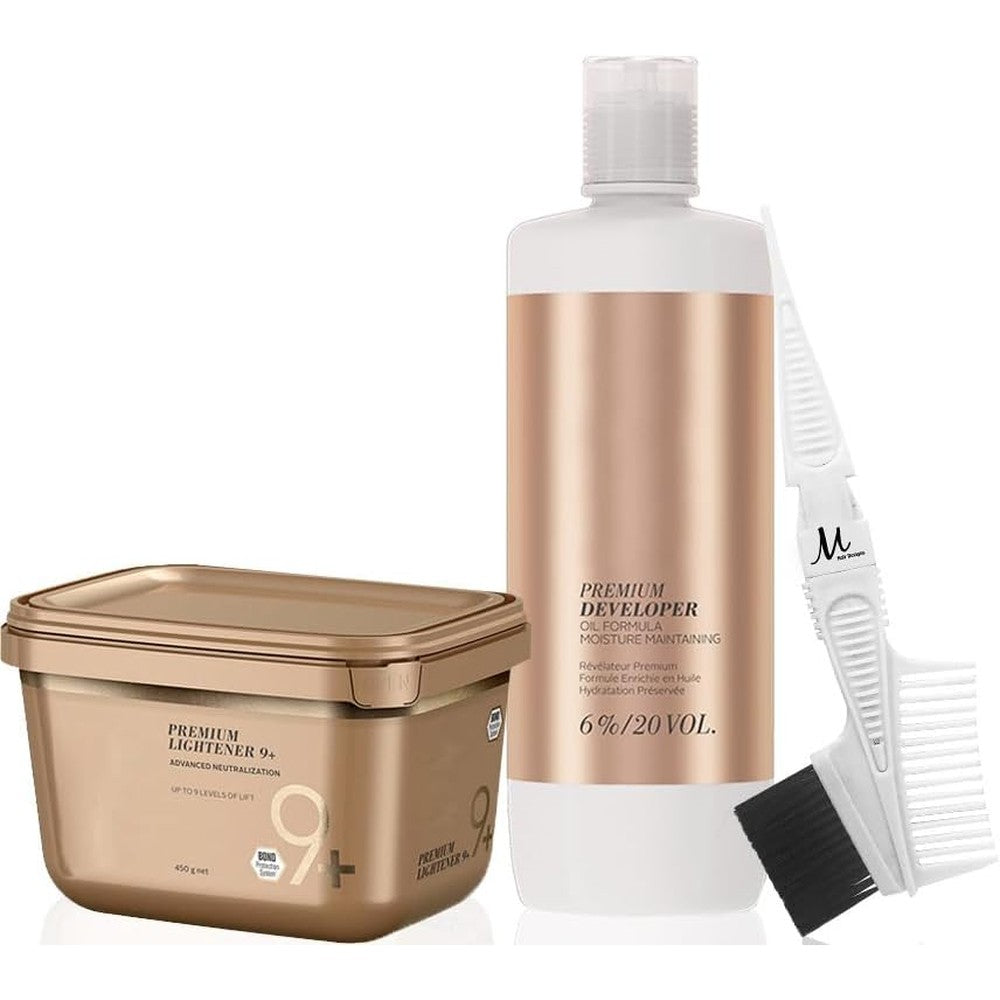 M Hair Designs Schwarzkopf BlondMe Lightener Bleach and Developer Bundle front view