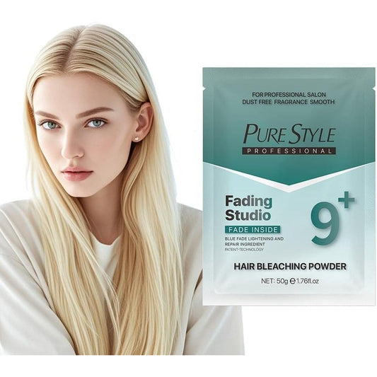 YSNSTYLE PureStyle Professional Ammonia Free Hair Bleach Powder Packet front view showcasing blue fade technology branding