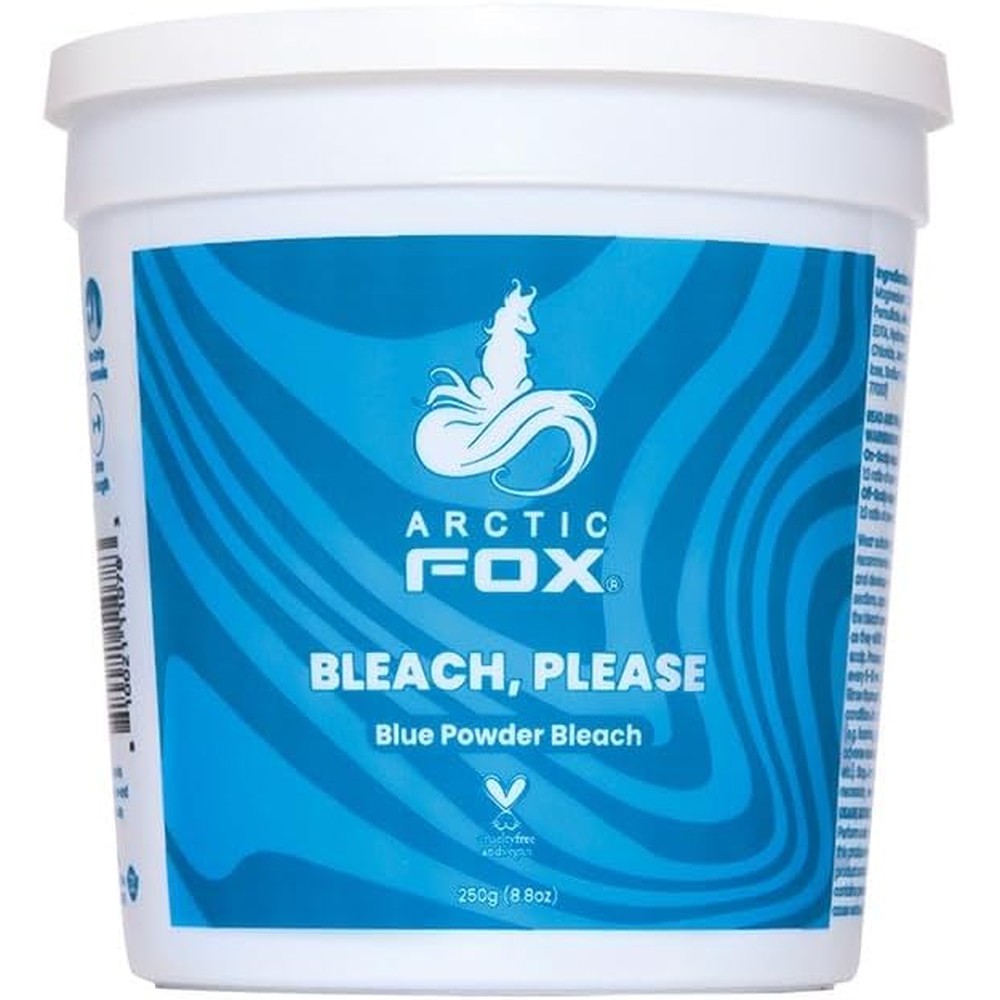 Arctic Fox Bleach Please Blue Powder Hair Bleach 8.8 Ounce front view of the professional tub packaging