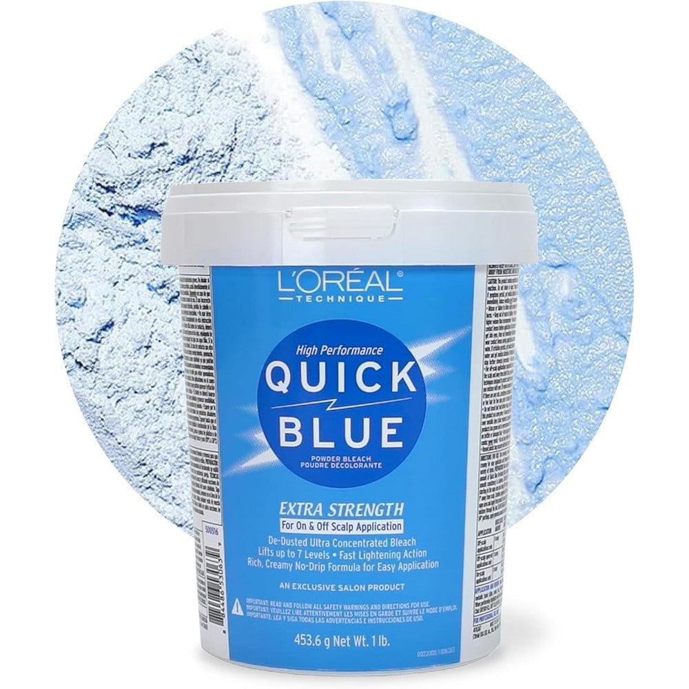 L'Oreal Technique Quick Blue High Performance Bleach 1 Pound front view tub