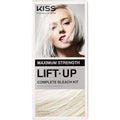 KISS Lift Up Complete Hair Bleach and Icy Silver Toner Kit front packaging view showcasing the six piece DIY home lightening system