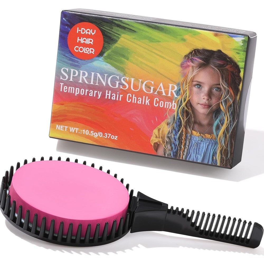 Springsugar pink temporary hair chalk comb front view