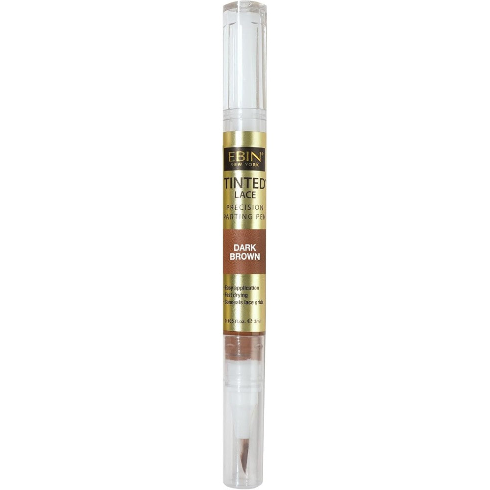Ebin New York Tinted Lace Precision Parting Pen Dark Brown front view