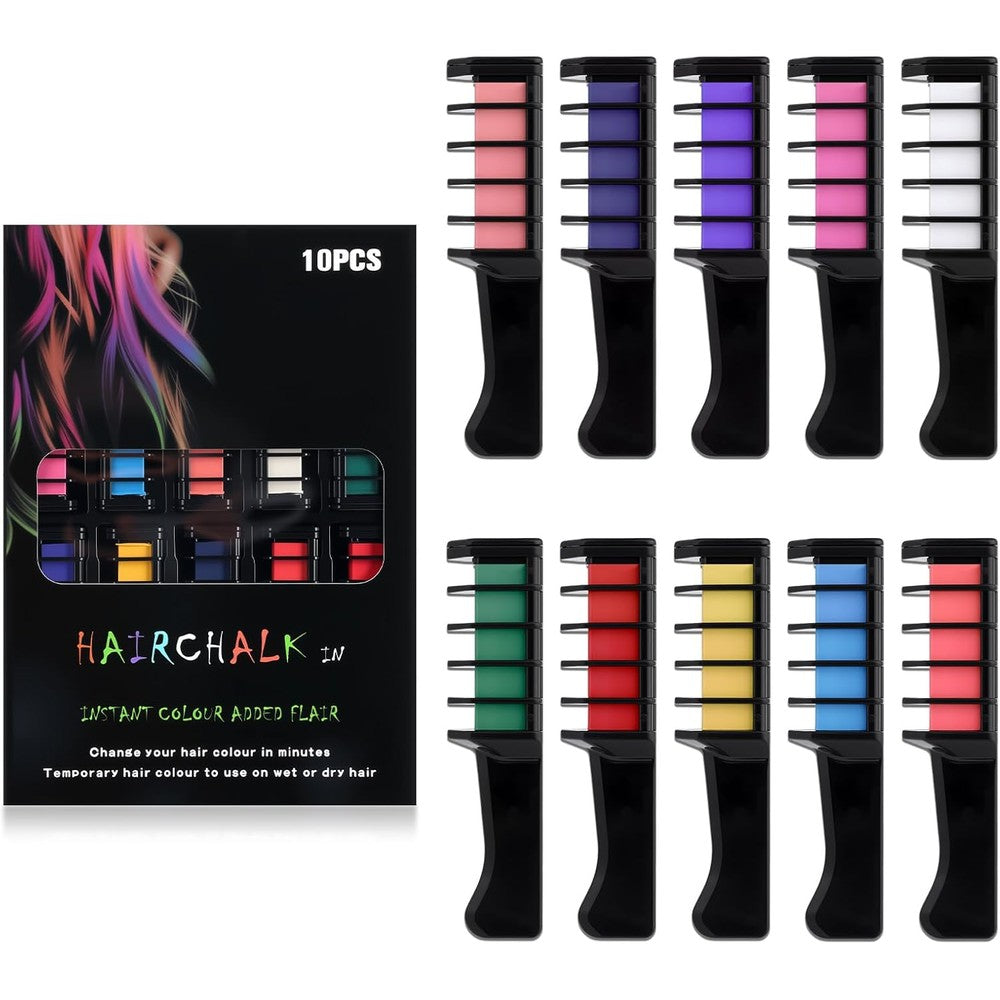 Festive Fun temporary hair chalk comb set front view