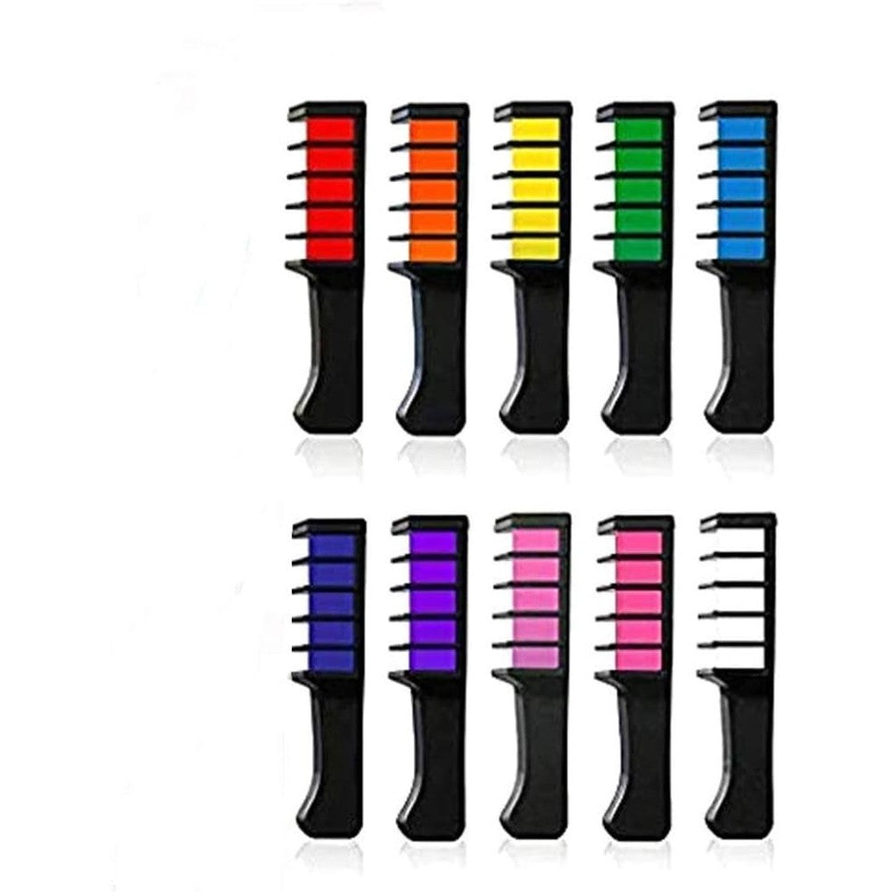 Kalolary 10 color temporary hair chalk comb set packaging front view showing colorful styling pens.