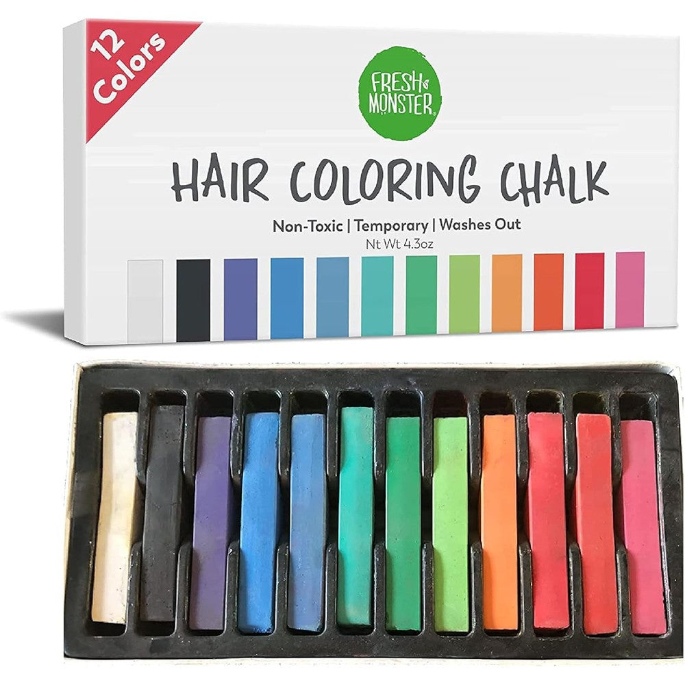 Fresh Monster Temporary Hair Coloring Chalk twelve piece box packaging front view