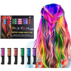 LAWOHO temporary hair chalk comb front view showing six vibrant color applicators