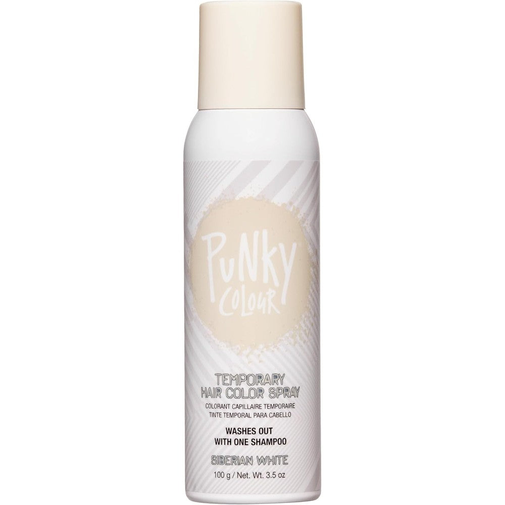 Punky Temporary Hair Color Spray Siberian White front view bottle