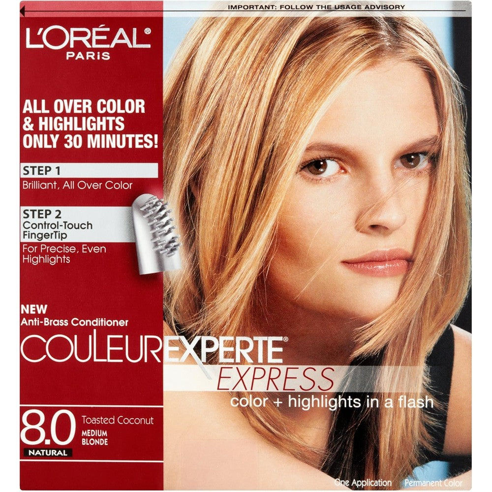 L'Oreal Paris Couleur Experte Toasted Coconut Medium Blonde kit front packaging view.