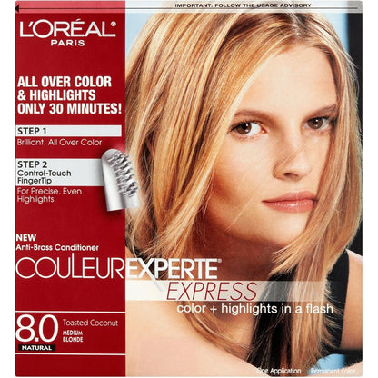 L'Oreal Paris Couleur Experte Toasted Coconut Medium Blonde kit front packaging view.
