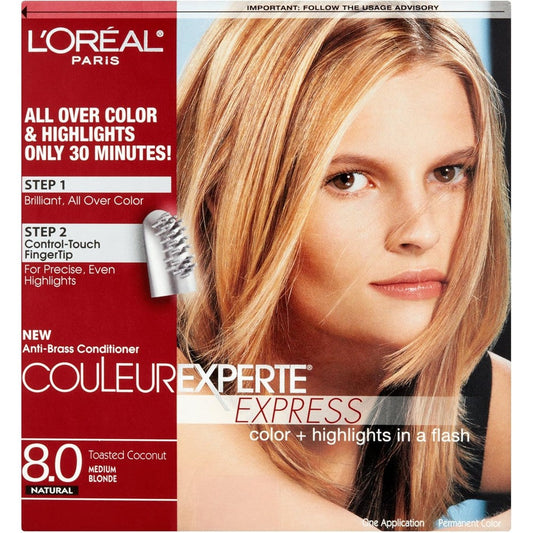 L'Oreal Paris Couleur Experte Toasted Coconut Medium Blonde kit front packaging view.