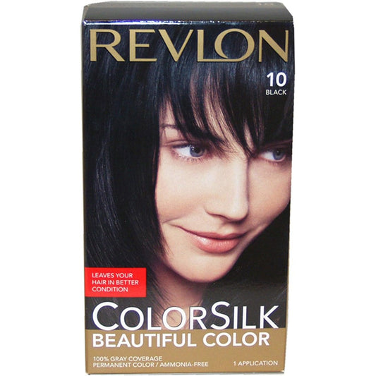 Revlon ColorSilk Beautiful Color 10 Black three pack front view