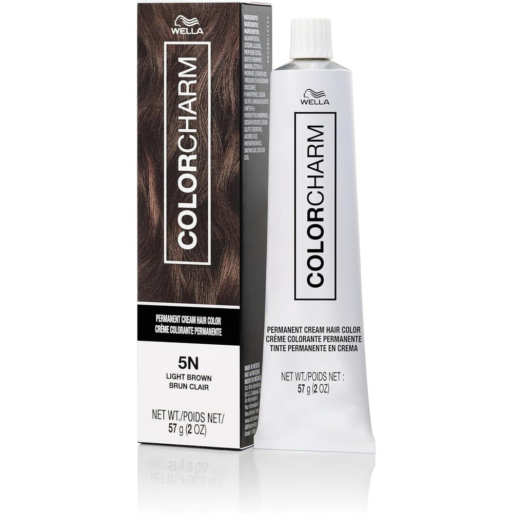 Wella Colorcharm Permanent Cream Hair Dye packaging front view for brown hair color.