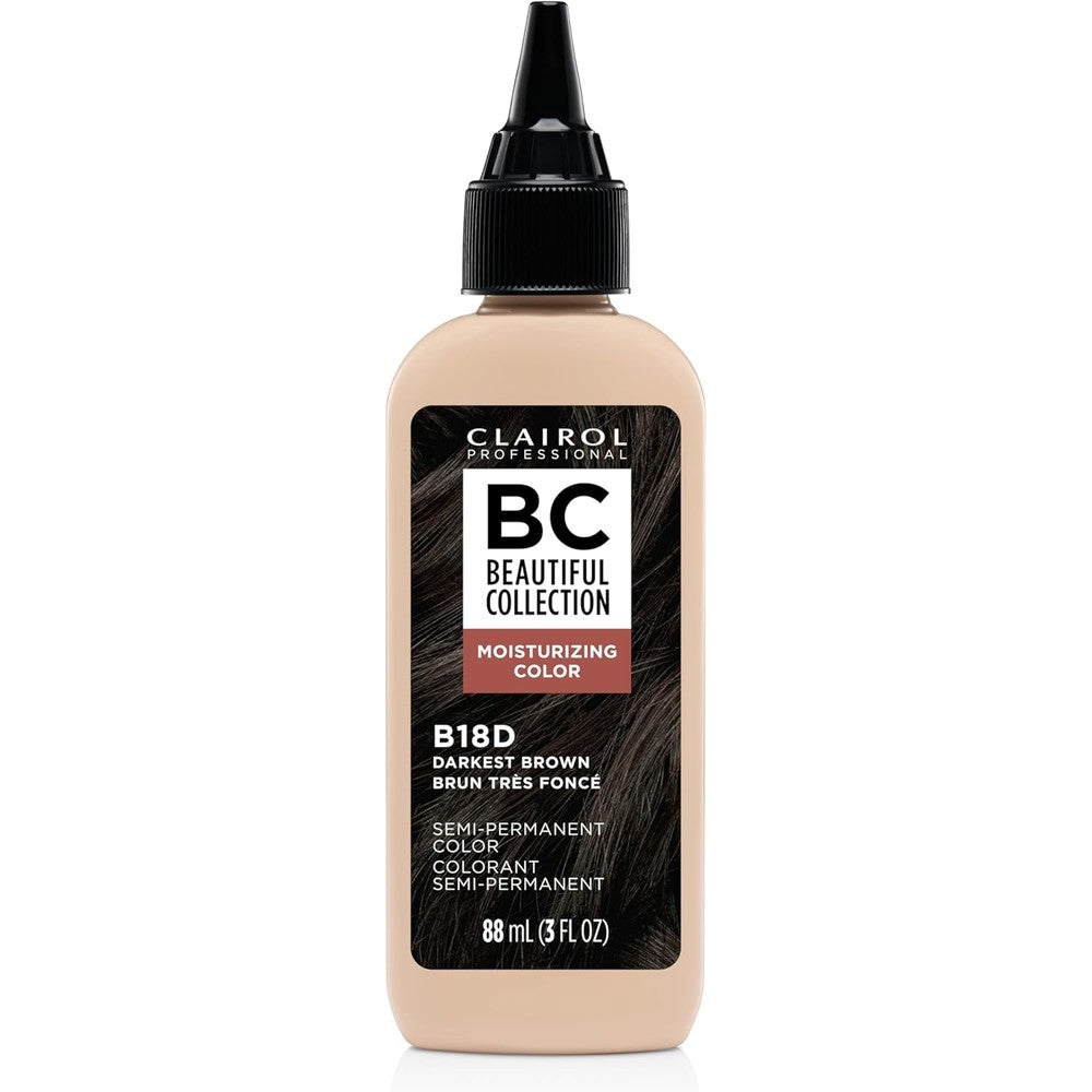 Clairol Professional Beautiful Collection Darkest Brown bottle front view for zero damage hair coloring