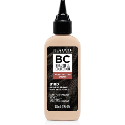 Clairol Professional Beautiful Collection Darkest Brown bottle front view for zero damage hair coloring
