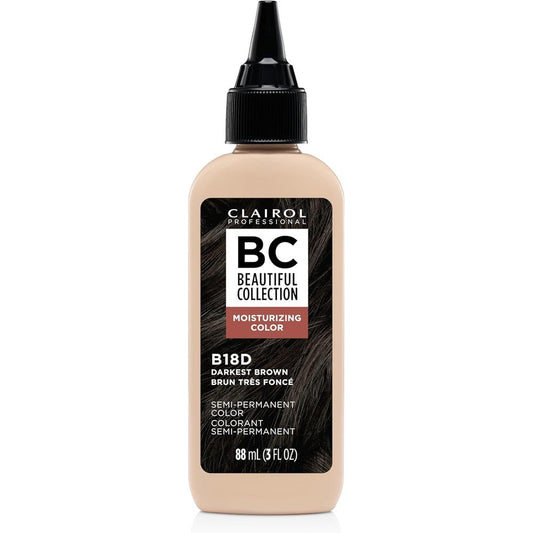 Clairol Professional Beautiful Collection Darkest Brown bottle front view for zero damage hair coloring