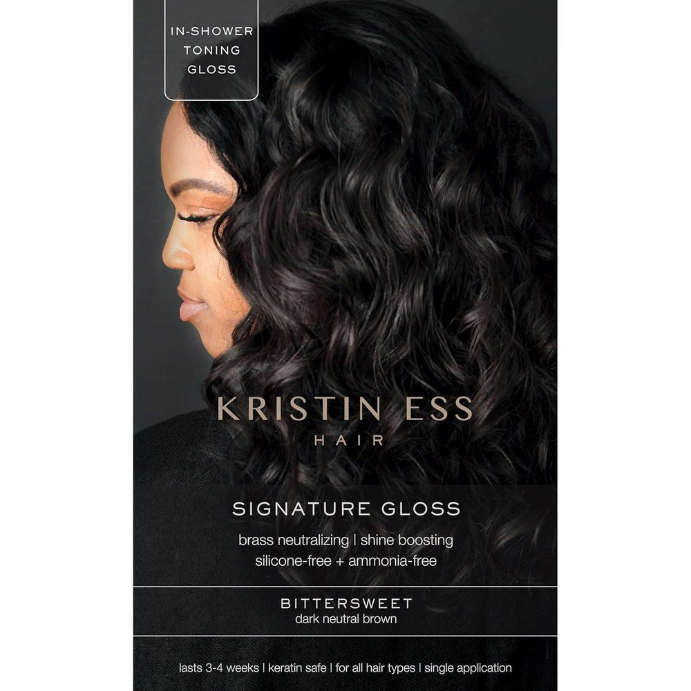 Kristin Ess Hair Gloss Bittersweet Dark Brunette kit for semi permanent color and shine