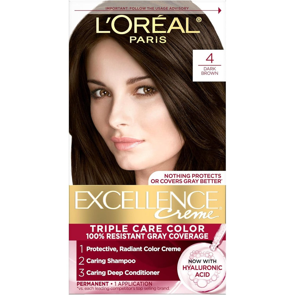L'Oreal Paris Excellence Creme 4 Dark Brown box front view