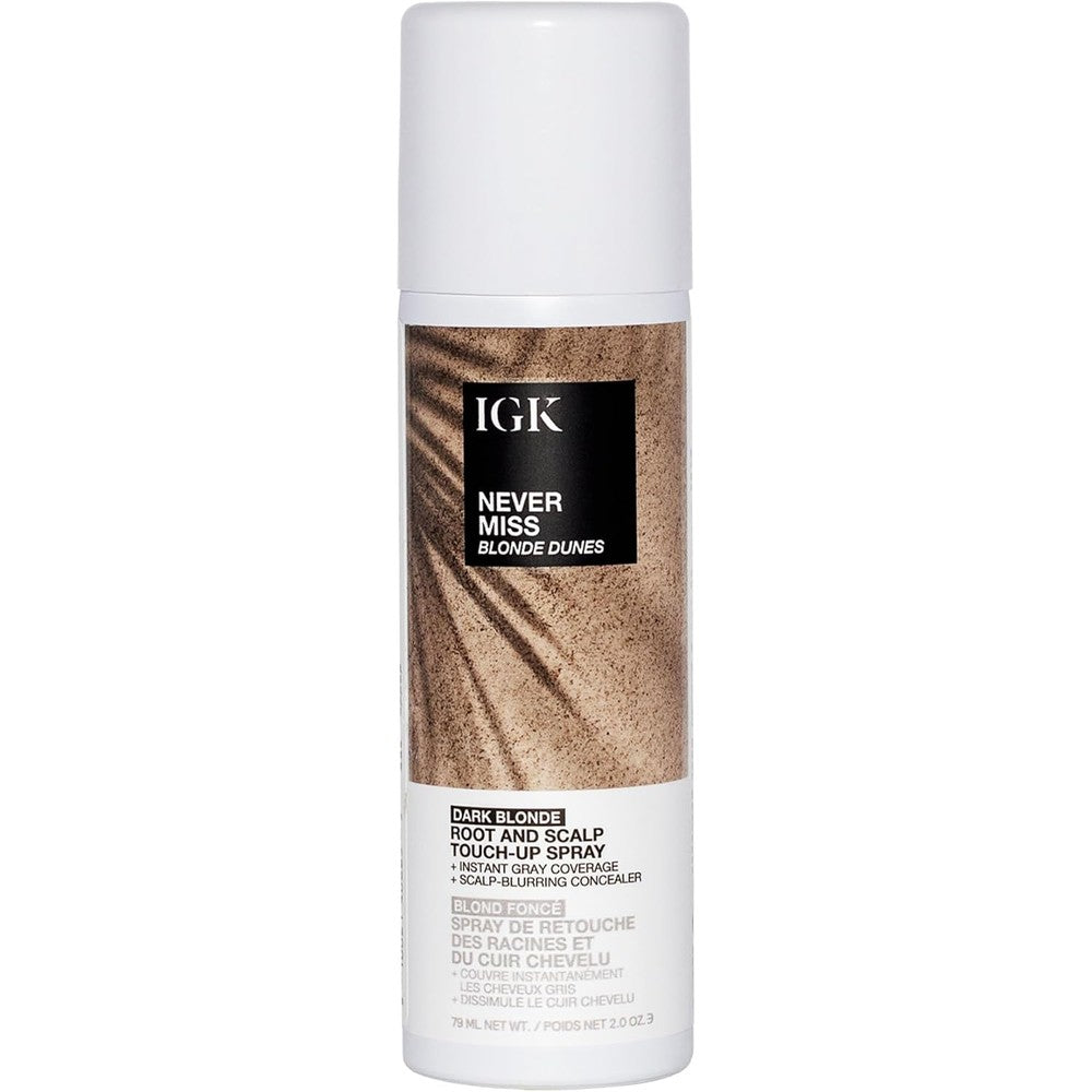 IGK Never Miss Root and Scalp Touch Up Spray Dark Blonde front view