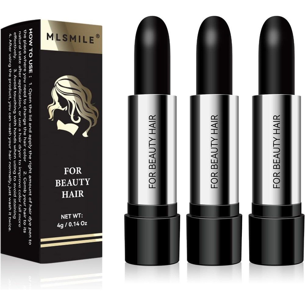 Mlsmile Hair Color Touch-Up Stick 3PCS Black front view