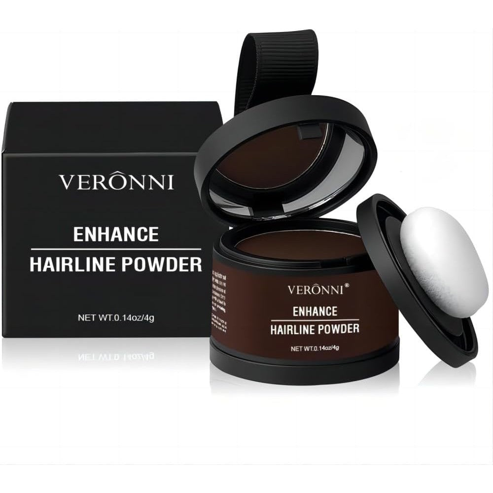 Veronni Hairline Powder Root Touch Up Dark Brown front view