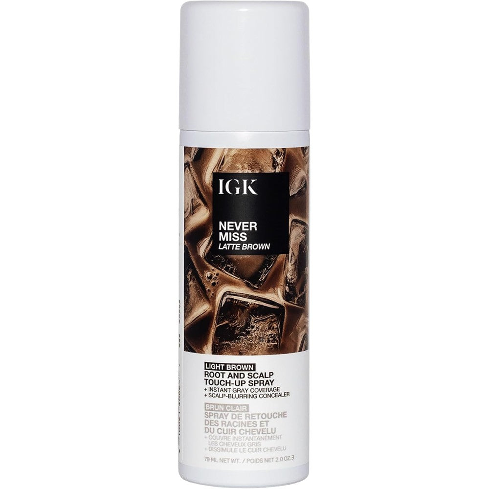 IGK Never Miss Root and Scalp Touch Up Spray Light Brown front view