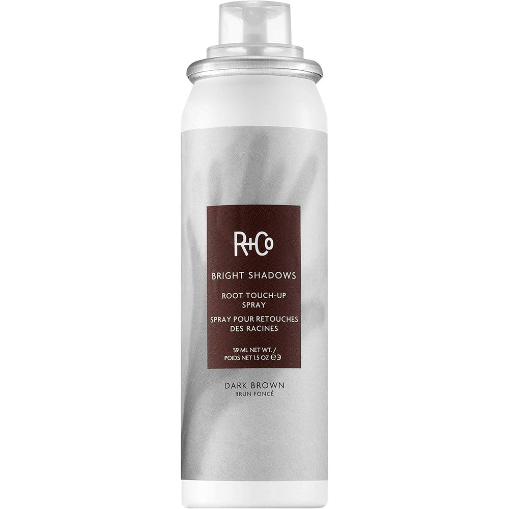 R+Co Bright Shadows Root Touch-Up Spray Dark Brown front view
