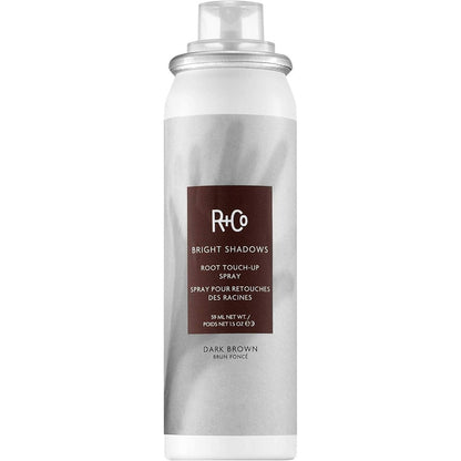 R+Co Bright Shadows Root Touch-Up Spray Dark Brown front view