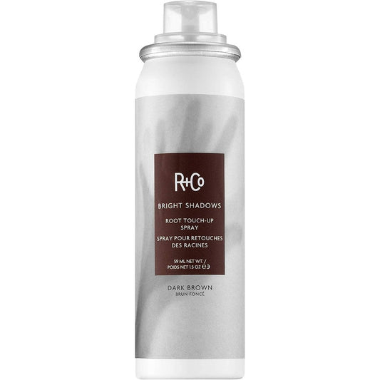 R+Co Bright Shadows Root Touch-Up Spray Dark Brown front view