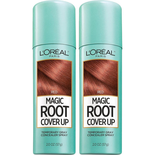 L'Oreal Paris Magic Root Cover Up Red front view showing the product packaging and nozzle.