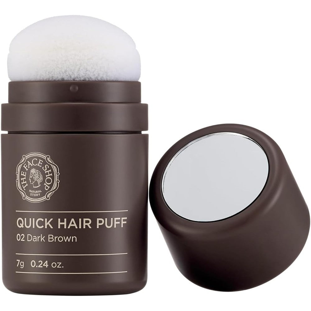 The Face Shop Quick Hair Puff Dark Brown front view packaging