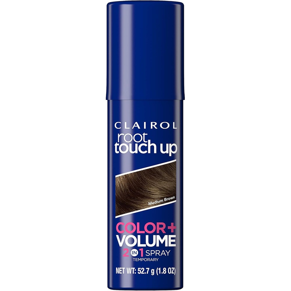 Clairol Root Touch-Up Color Plus Volume Medium Brown Spray front view